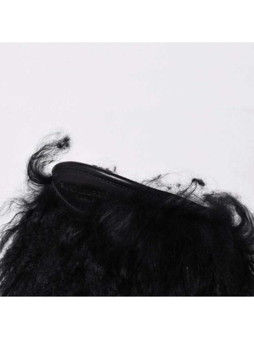 Saint Laurent Fur Boots Black Furry Mongolian Lamb Ankle